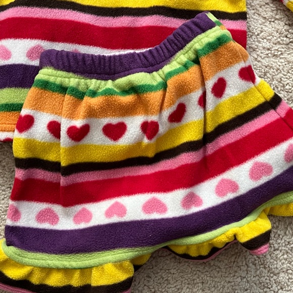 Crazy 8 Fleece Colorful Hearts Hoody and Matching Skirt Set 3t - Picture 6 of 6